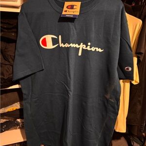 Champion Men's Navy Blue Logo Tee